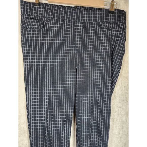 SEVEN 7 Women's Black and White Mini Checked Plaid Pull On Leggings SZ XL - Picture 3 of 7